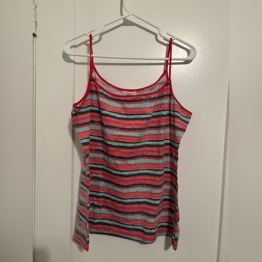 Striped Coral and teal Women's Top